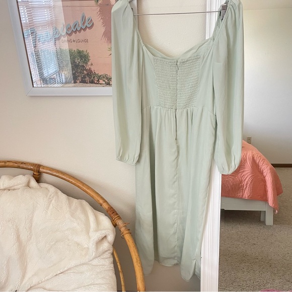 Abercrombie & Fitch Draped Long Sleeve Chiffon Dress - Picture 6 of 7